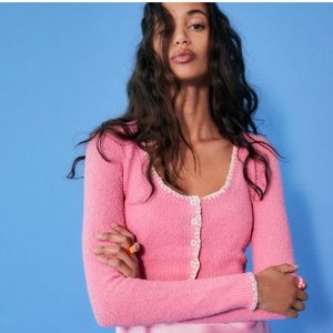 Zara Pink Cropped Sweater